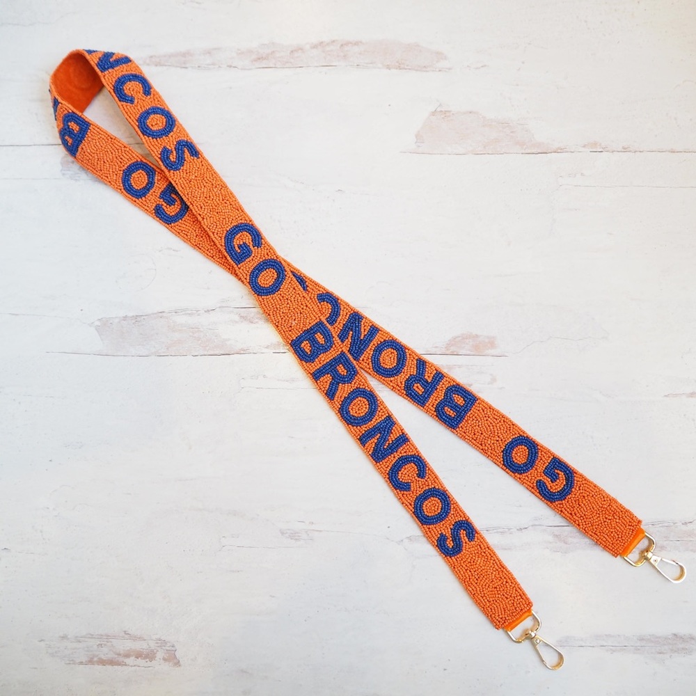 Beaded Boise State Go Broncos Collegiate Game Day Purse Strap